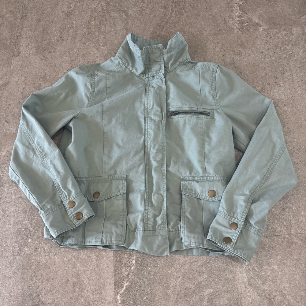 Gap Y2K Douglas Fir Green Utility Jacket Soft Cotton Field Coat M